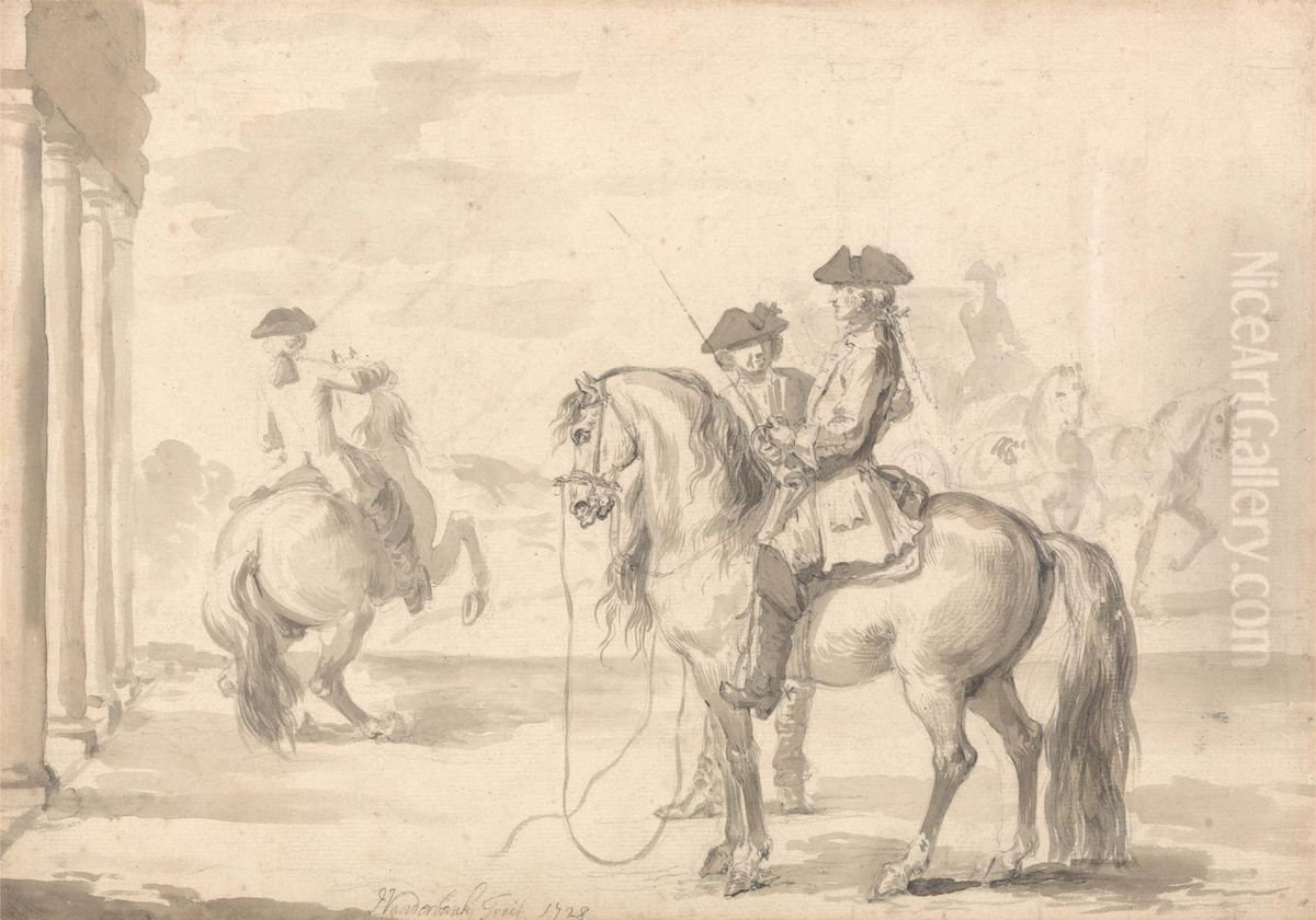 The Scholar Placed in His Seat Without Styrrops Oil Painting by John Vanderbank