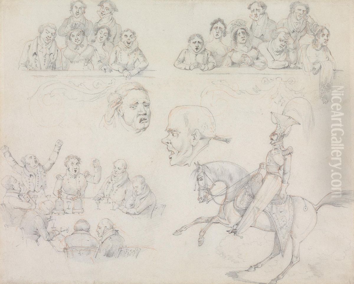 of Tragedy, of Comedy, of What Do You Say, of Can't You Hear, of the Ornamental, of the Old Story, Oil Painting by Henry Thomas Alken