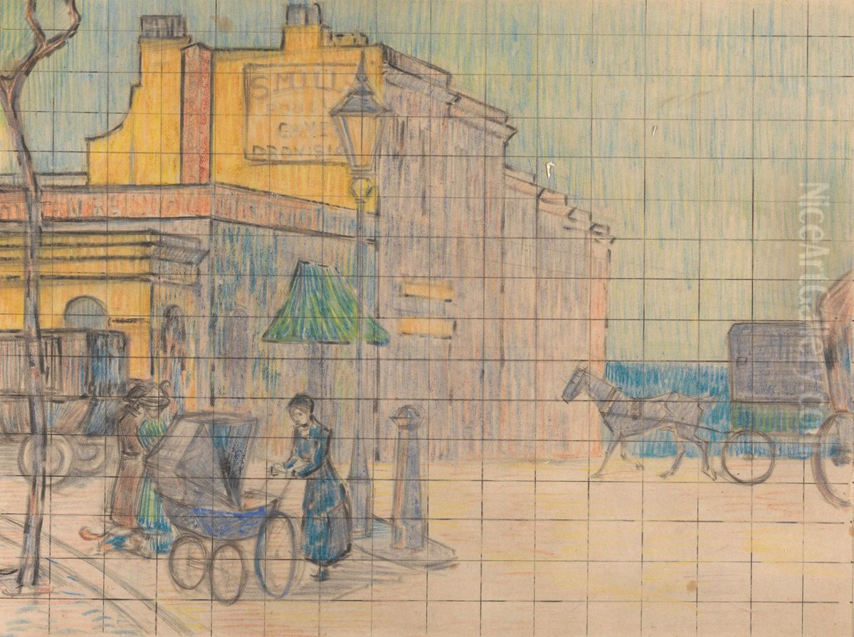 Swiss Cottage, Hampstead Oil Painting by Robert Bevan