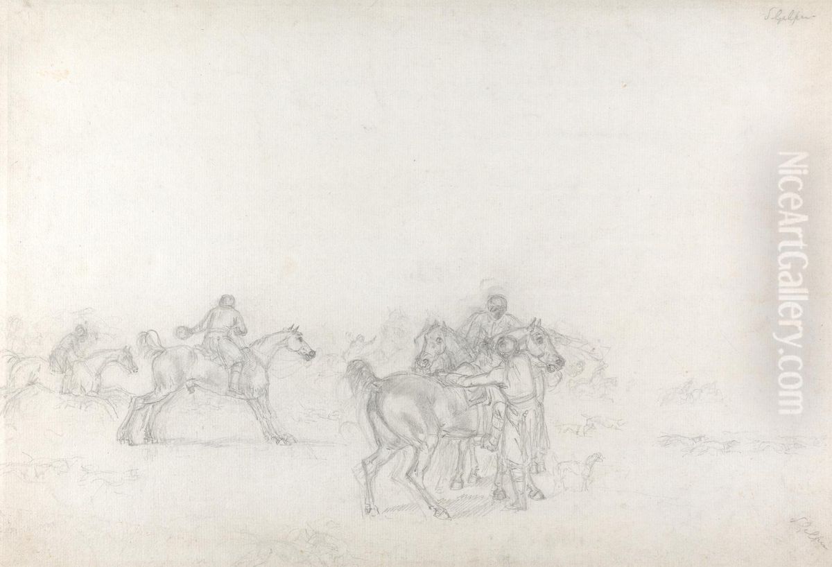 The Start, With Rider in Foreground Mounting on Off-Side Oil Painting by Sawrey Gilpin