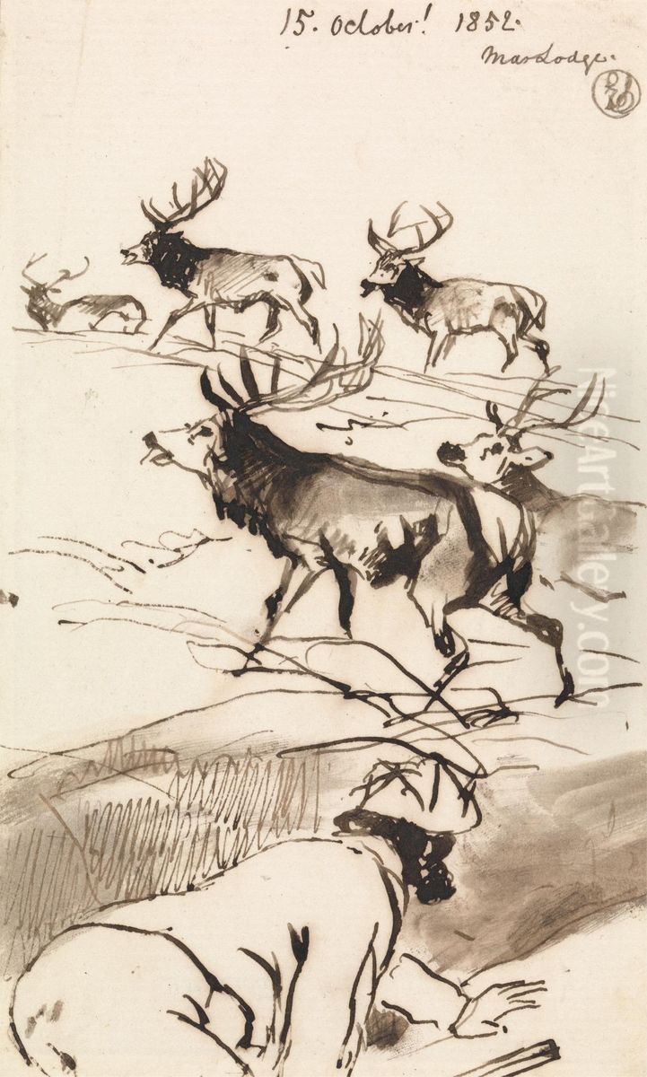The Deer-Stalker, Oct. 15, 1852 Oil Painting by Sir Edwin Henry Landseer