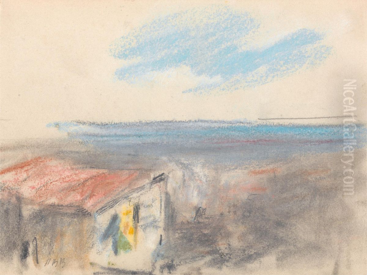 Landscape with Blue Cloud Oil Painting by Hercules Brabazon Brabazon