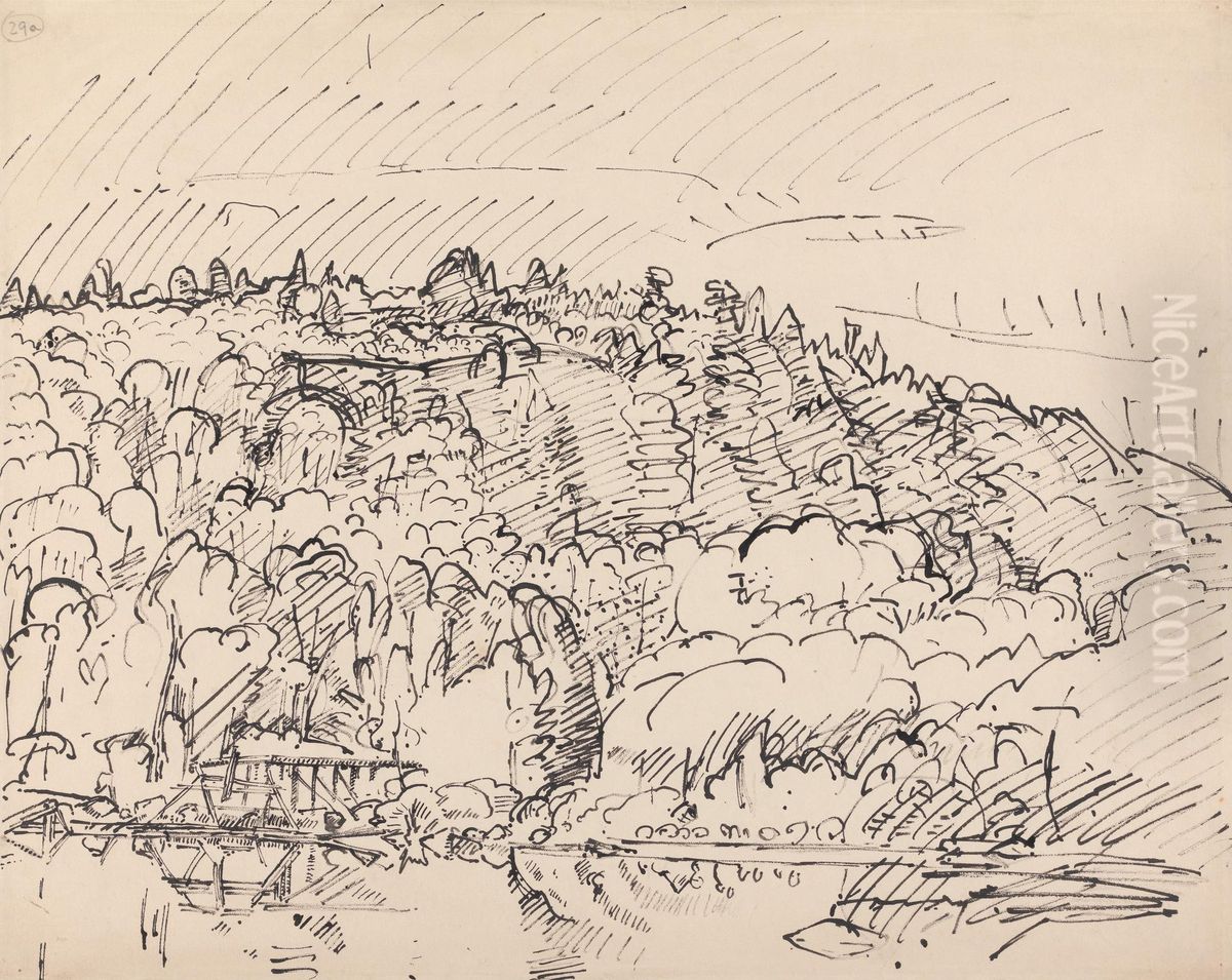 Norwegian Landscape Oil Painting by Harold Gilman