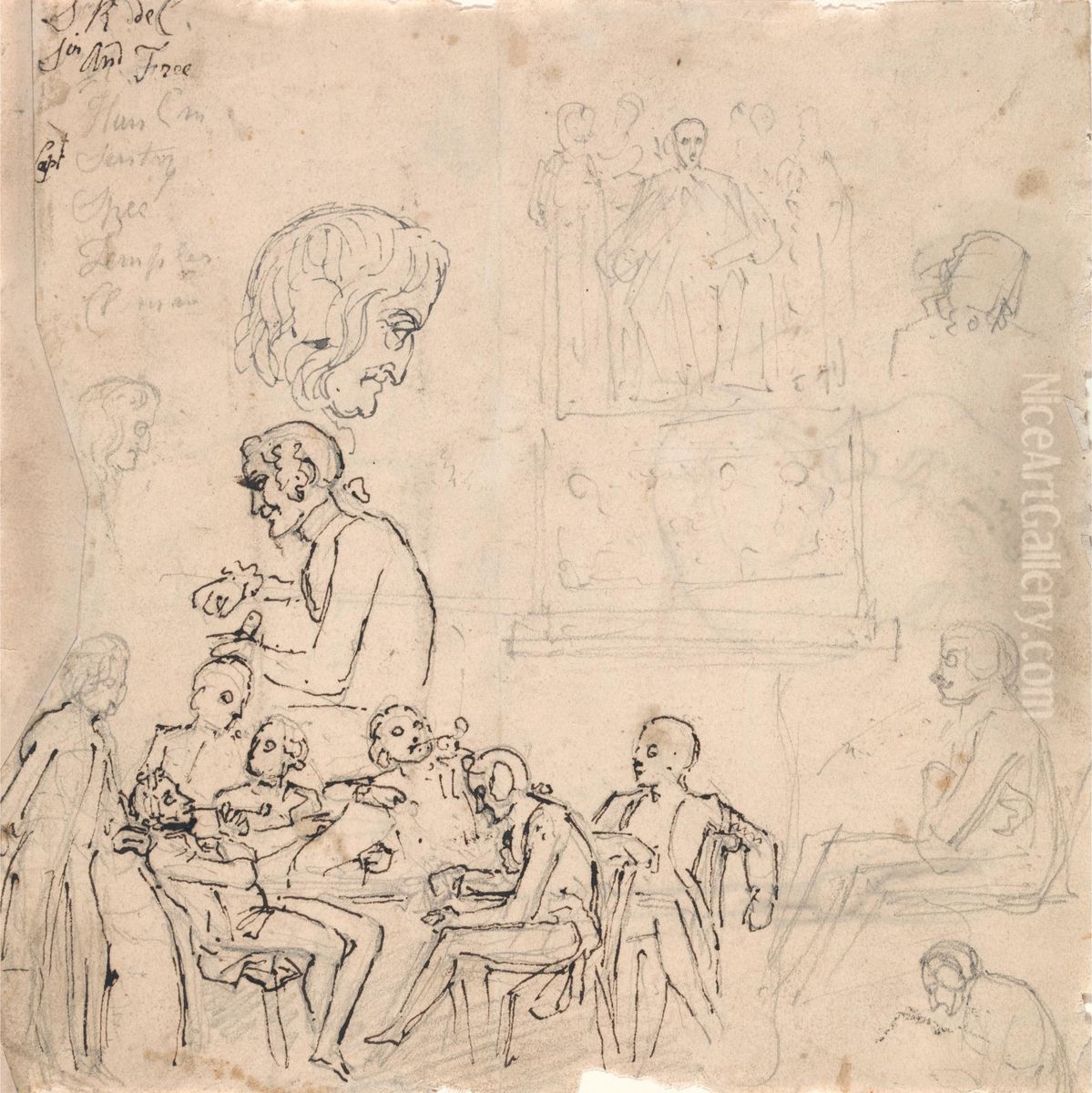 The Club Oil Painting by Thomas Stothard