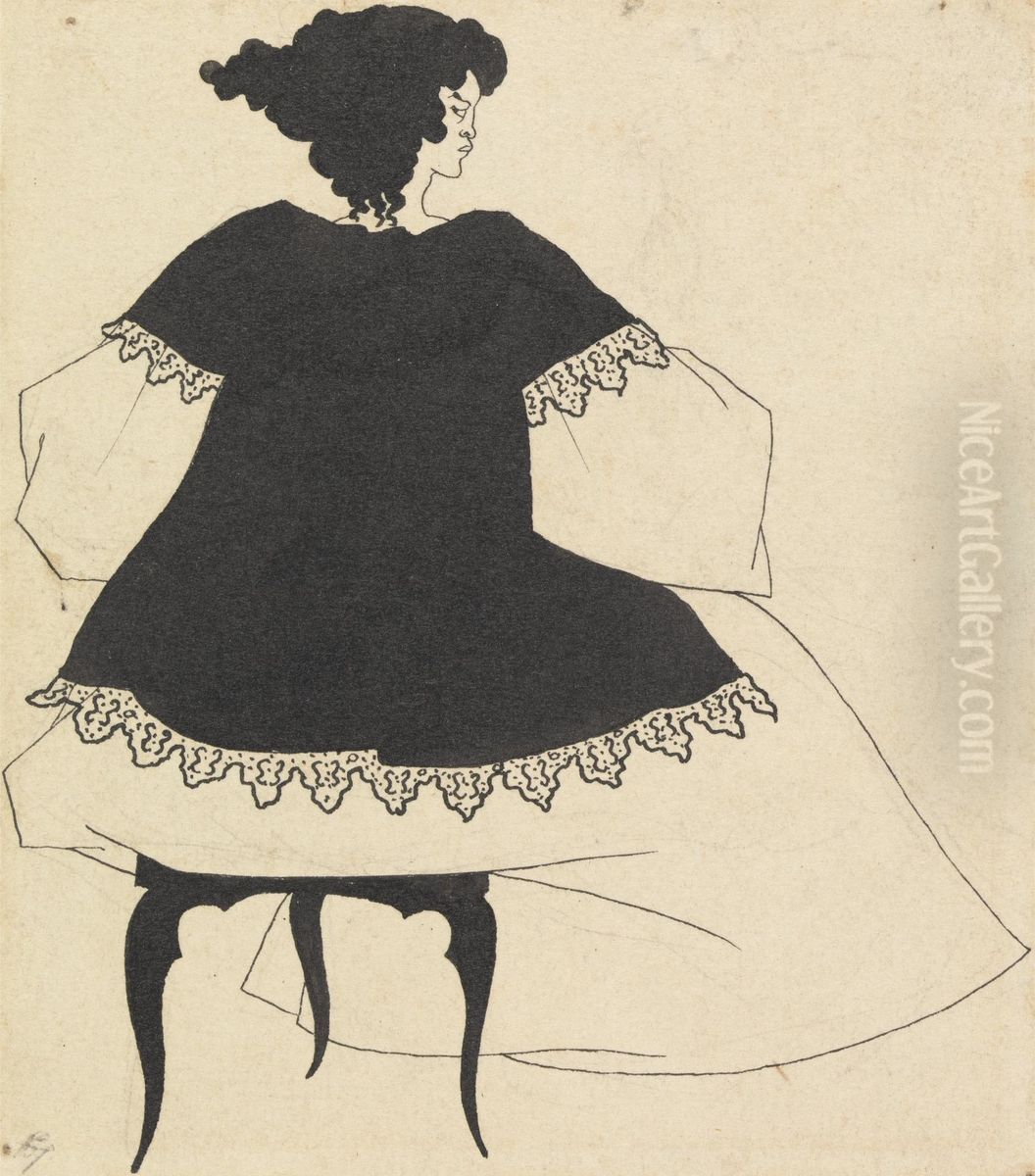 Salome on Settle, The Conductor Oil Painting by Aubrey Beardsley