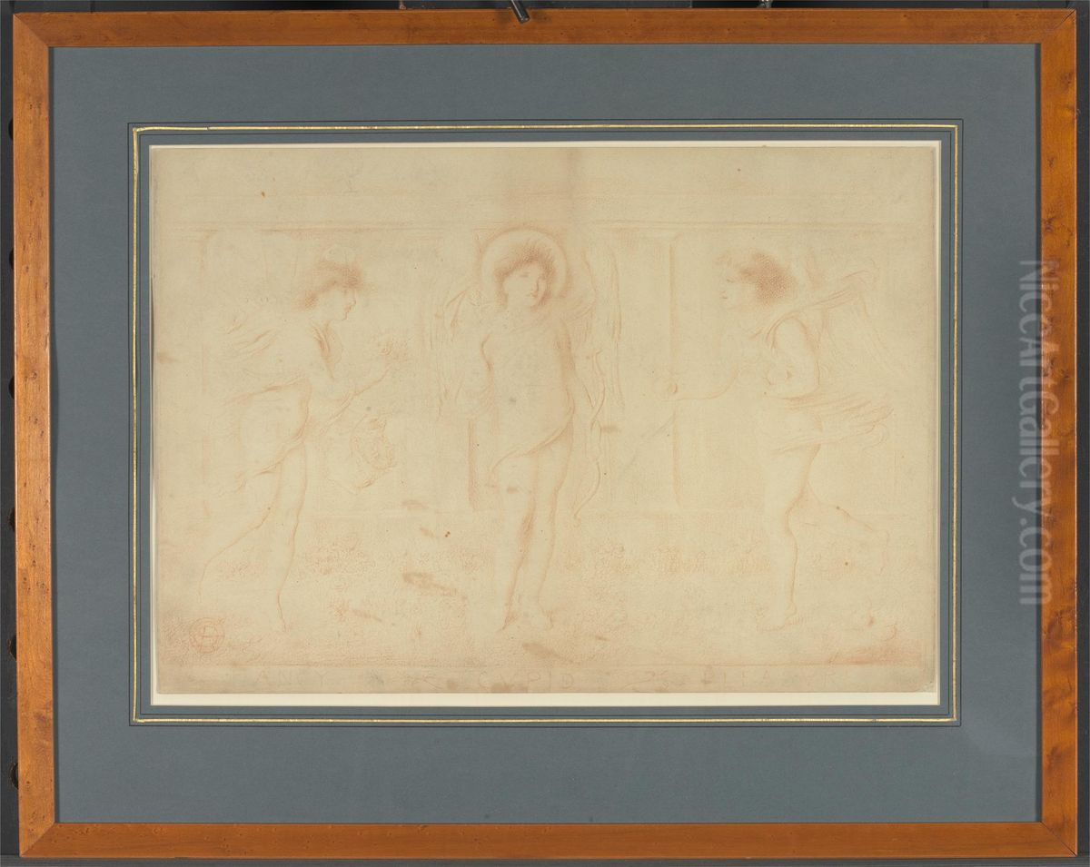 Fancy, Cupid and Pleasure Oil Painting by Simeon Solomon