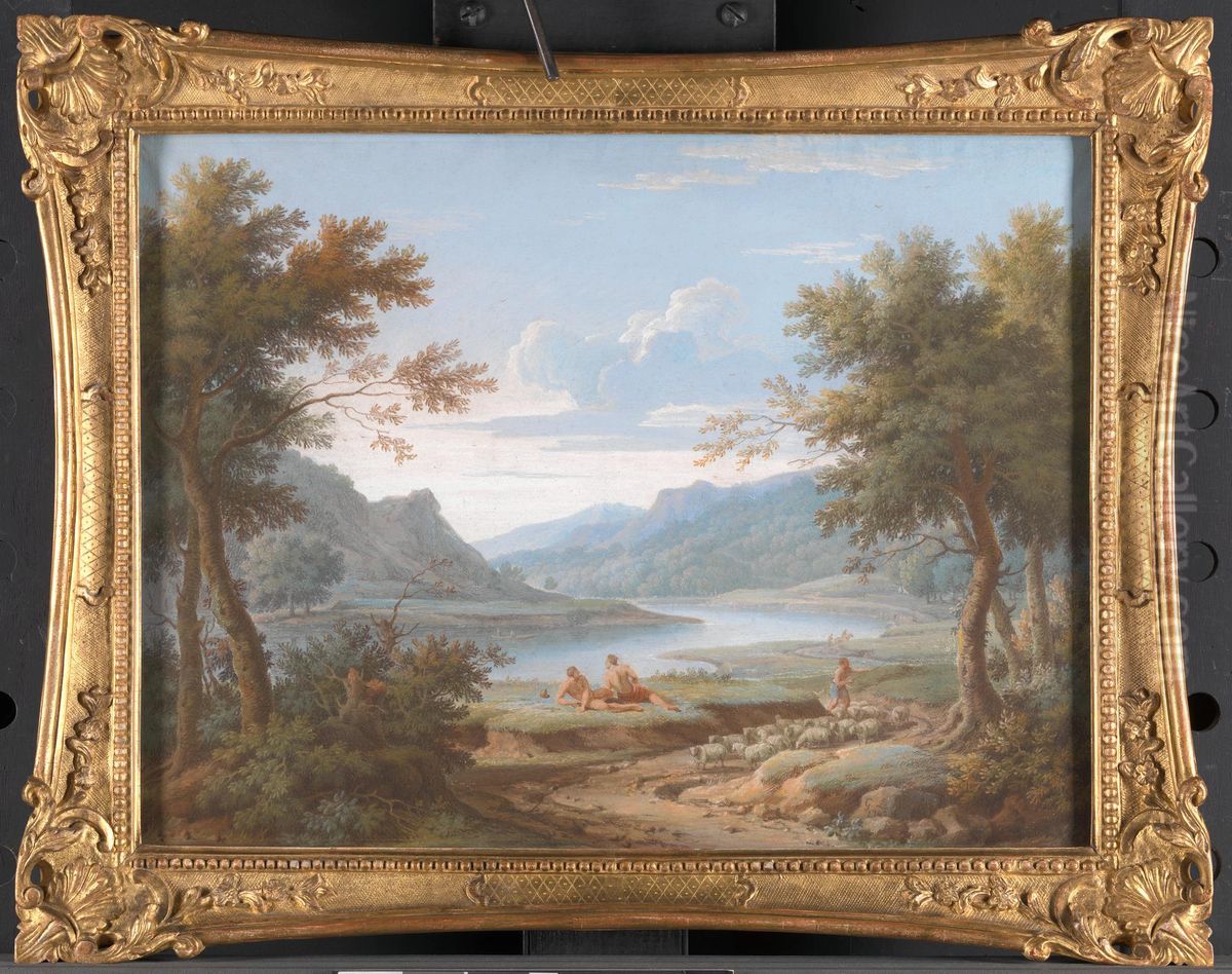 An Arcadian Landscape Oil Painting by George Lambert
