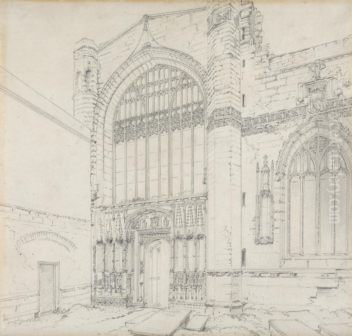 Chester Cathedral Oil Painting by George Cuitt the Younger