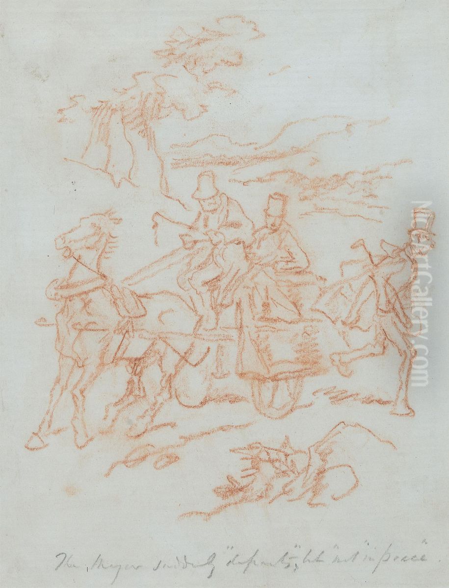 The Shyer suddenly Departs but not in Peace Oil Painting by Hablot Knight Browne