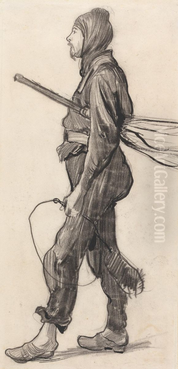 Study of a Chimney Sweeper Oil Painting by Hubert von Herkomer