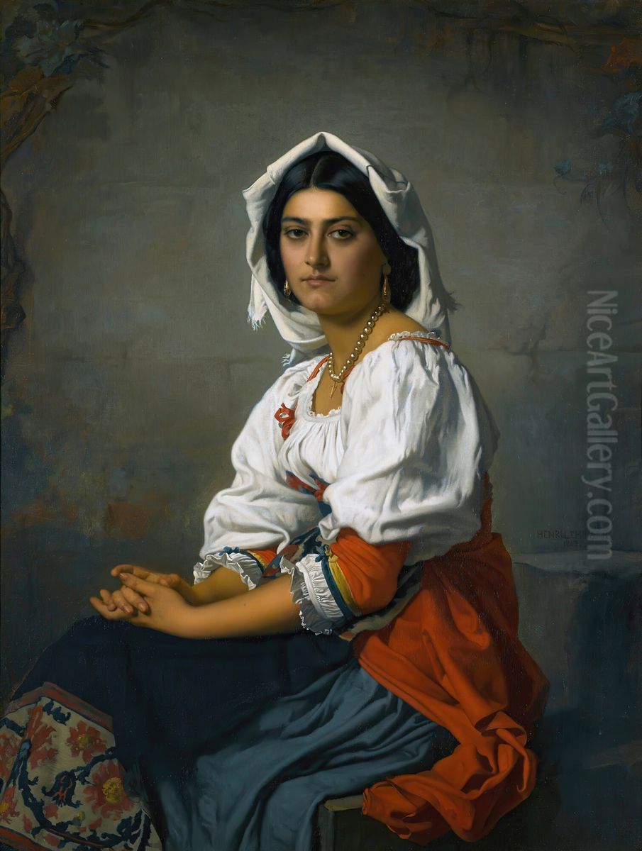 The young Italian woman Oil Painting by Henri Lehmann