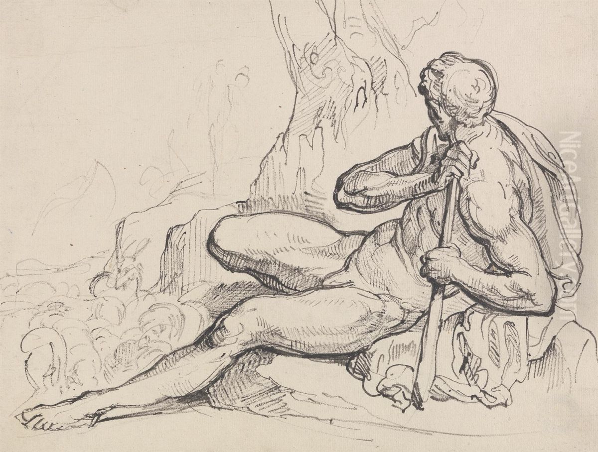 Hercules Resting Oil Painting by Ramsay Richard Reinagle