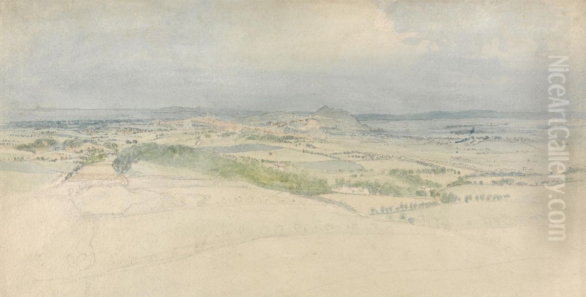 A Distant View of Edinburgh Oil Painting by Thomas Stothard