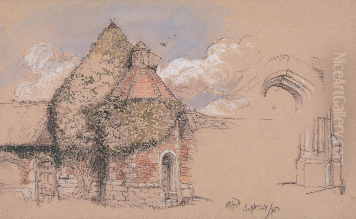 Ruins of the Ancient Palace of the Archbishops of Canterbury at Oxford, Kent, September 24, 1856 Oil Painting by Charles West Cope