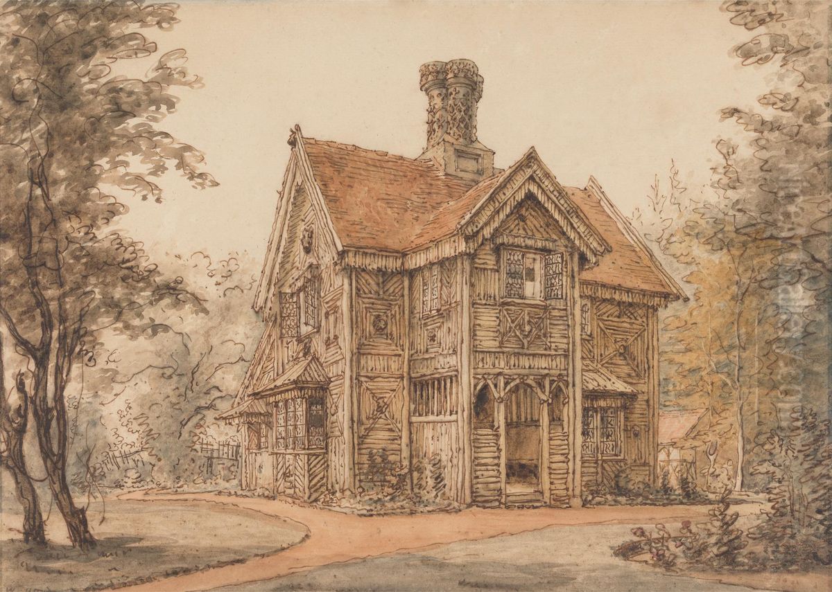 A Lodge at Cassiobury Oil Painting by William Henry Hunt