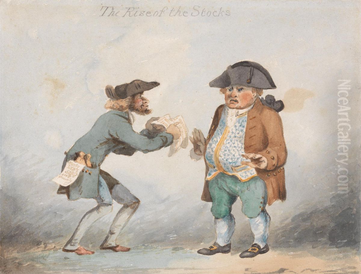 The Rise of the Stocks (One of a Set of Three) Oil Painting by John Sell Cotman