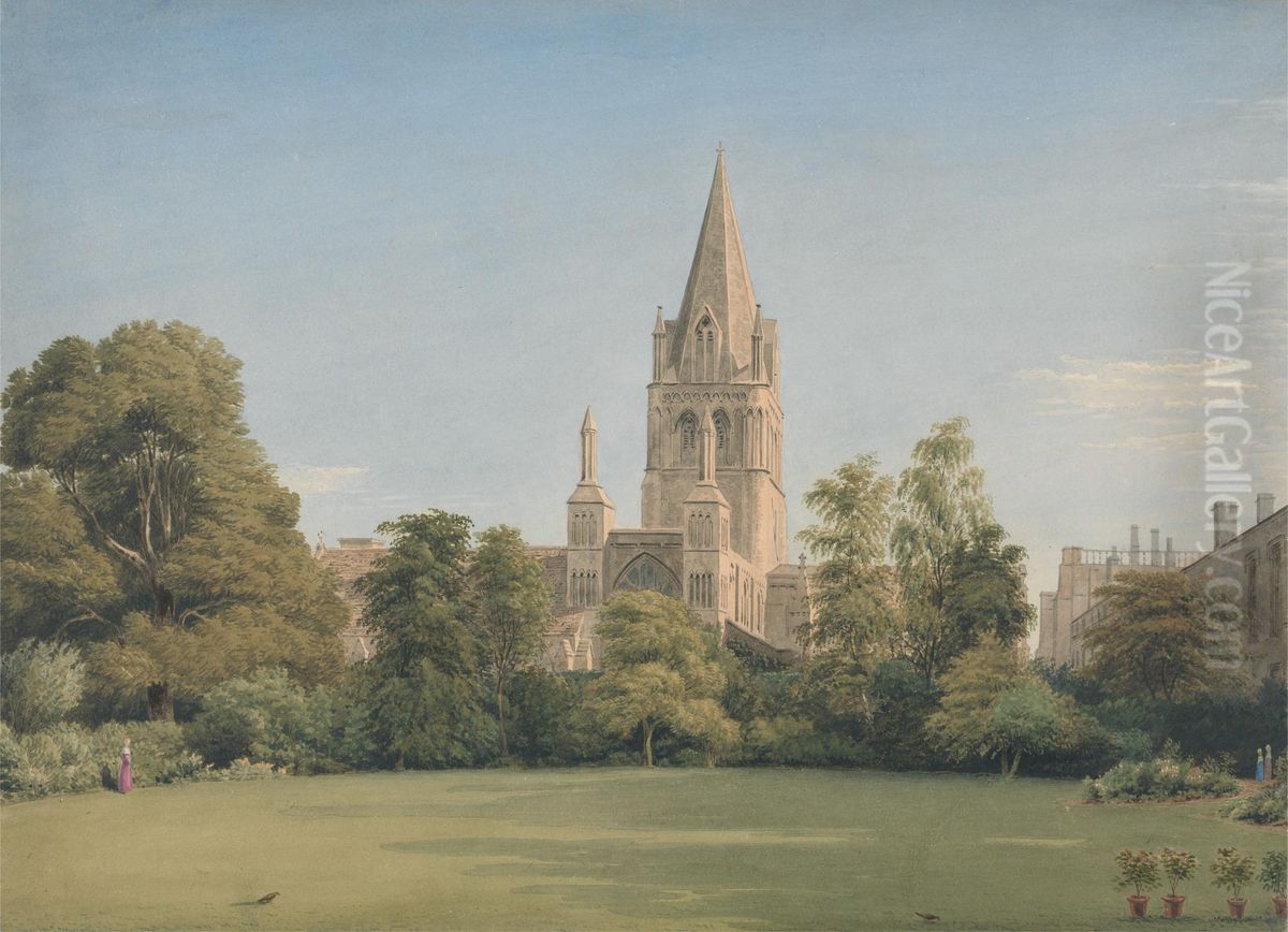 View from the Dean's Garden, Christ Church, Oxford Oil Painting by William Turner