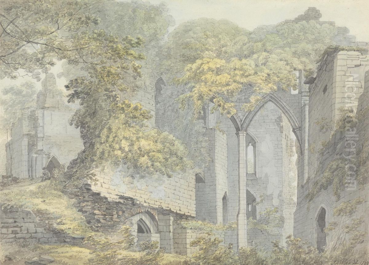 Goodrich Castle on the Wye, Hertfordshire Oil Painting by John Webber