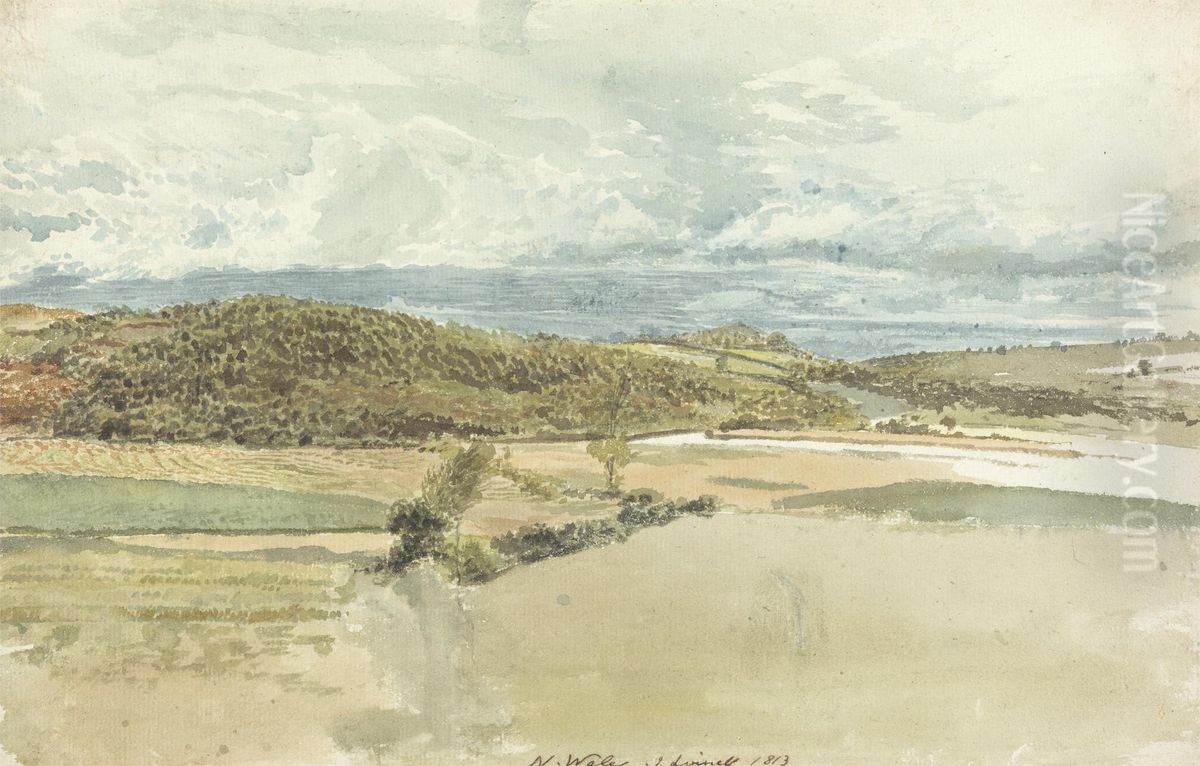 Landscape in North Wales Oil Painting by John Linnell