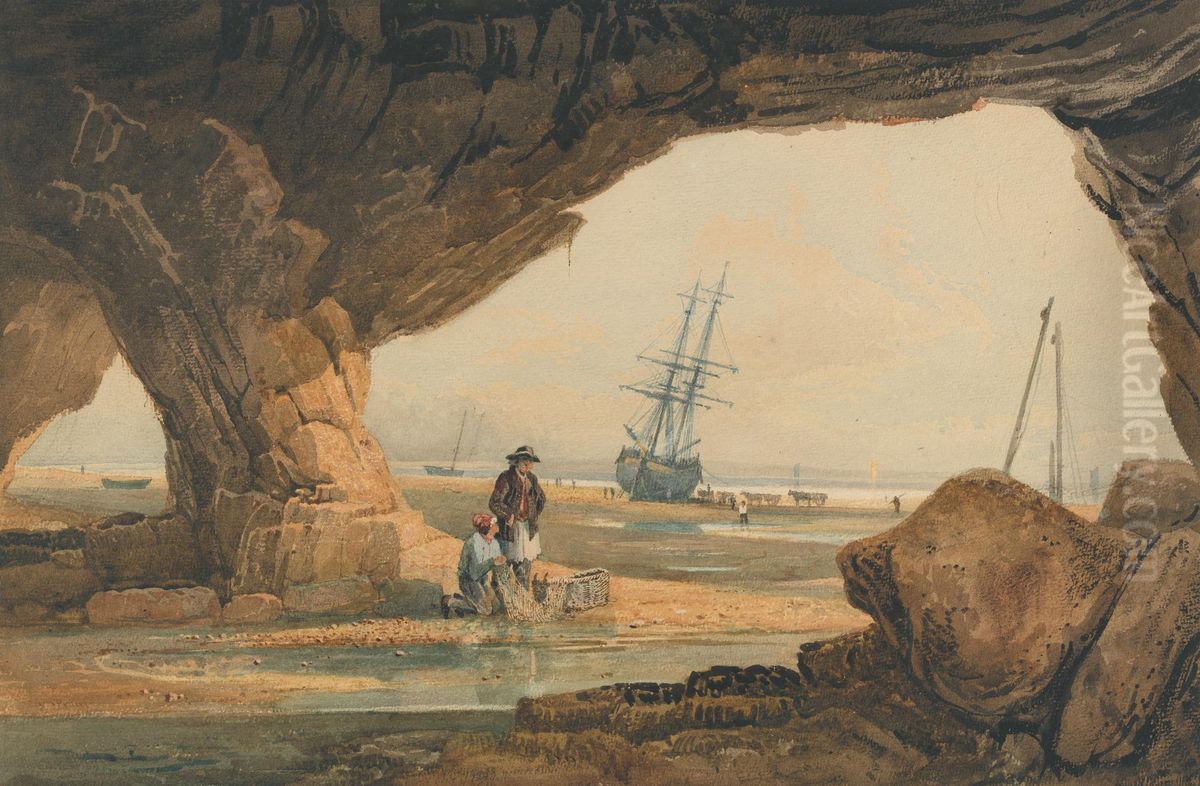 Coast Scene near Plymouth Oil Painting by Samuel Prout