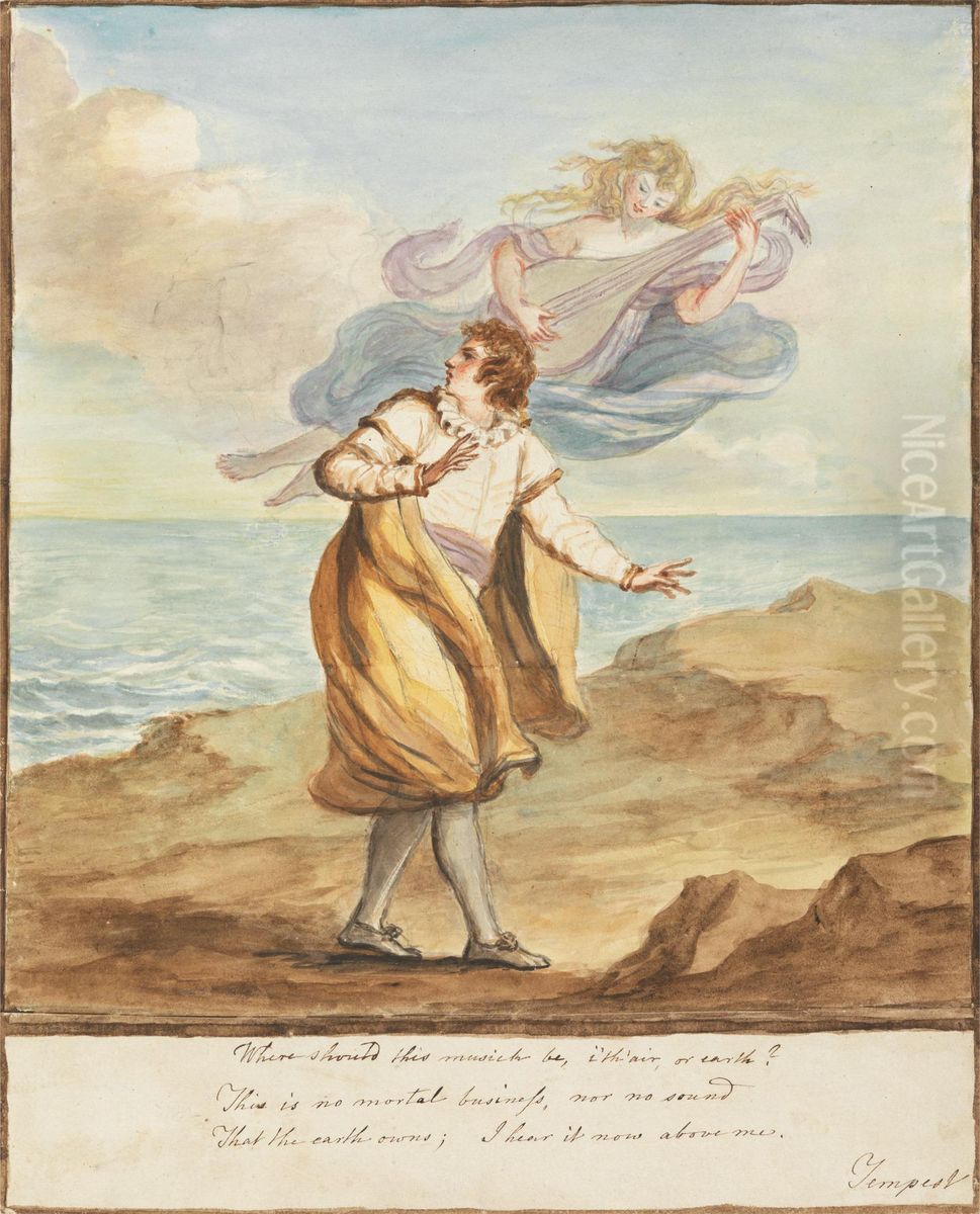 Ferdinand and Ariel Oil Painting by Mary Hoare