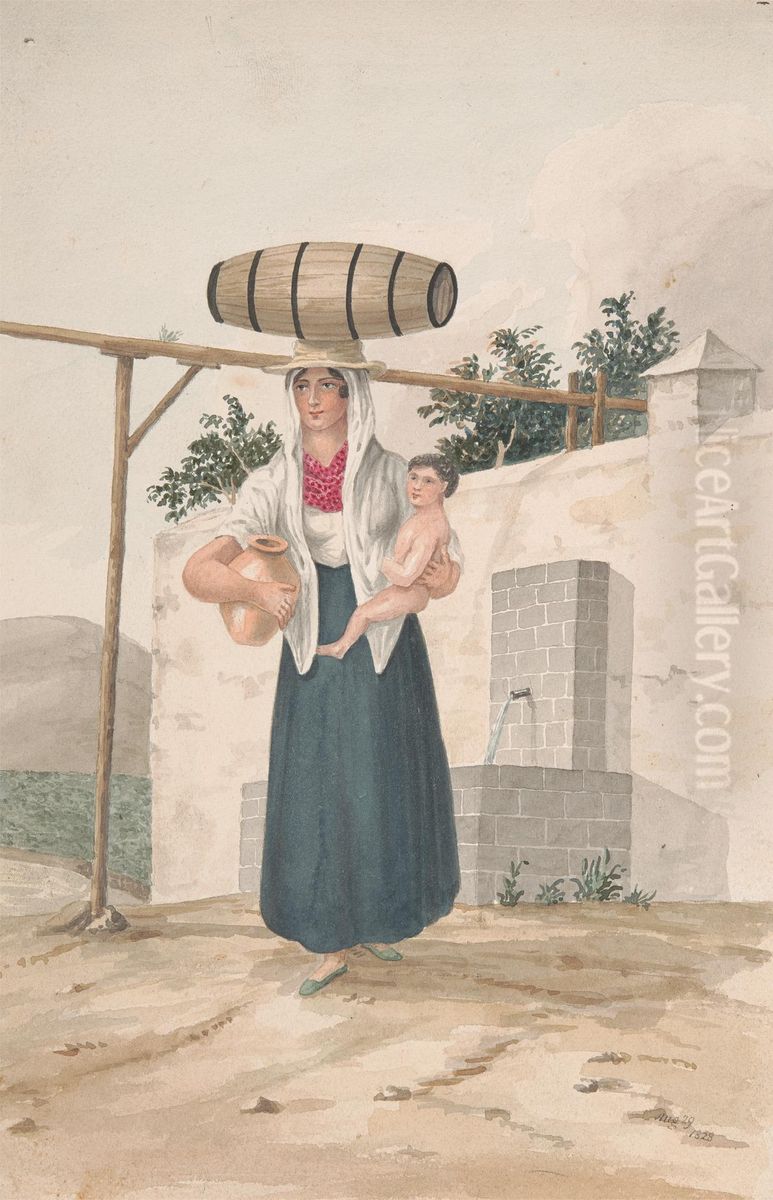 Manner of carrying children Oil Painting by Alfred Diston