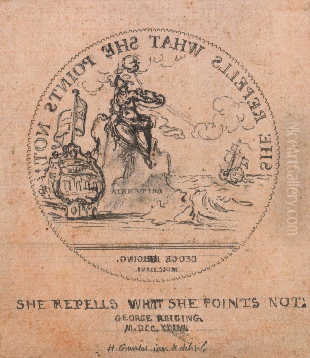 Britannia Ruling the Waves Oil Painting by Hubert-Francois Gravelot