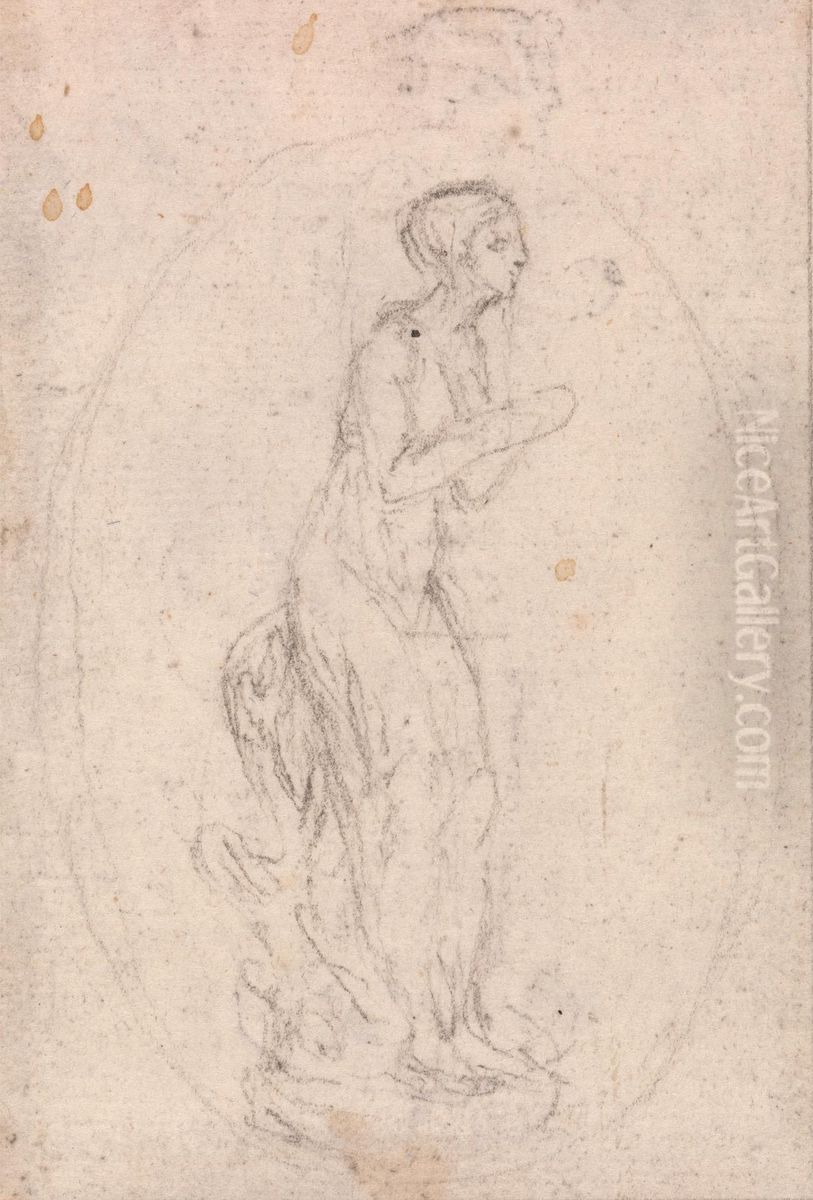 Figure of a Woman Oil Painting by Hubert-Francois Gravelot