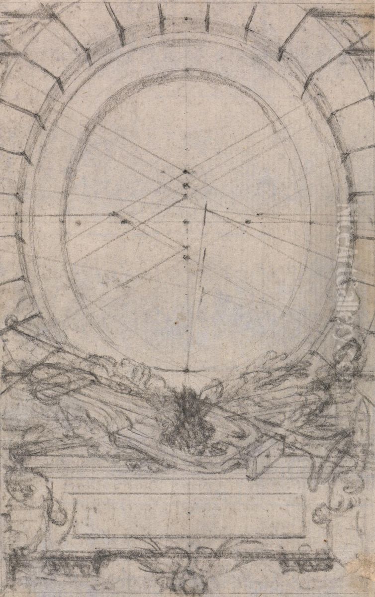 Layout Design for a Bookplate Oil Painting by Hubert-Francois Gravelot