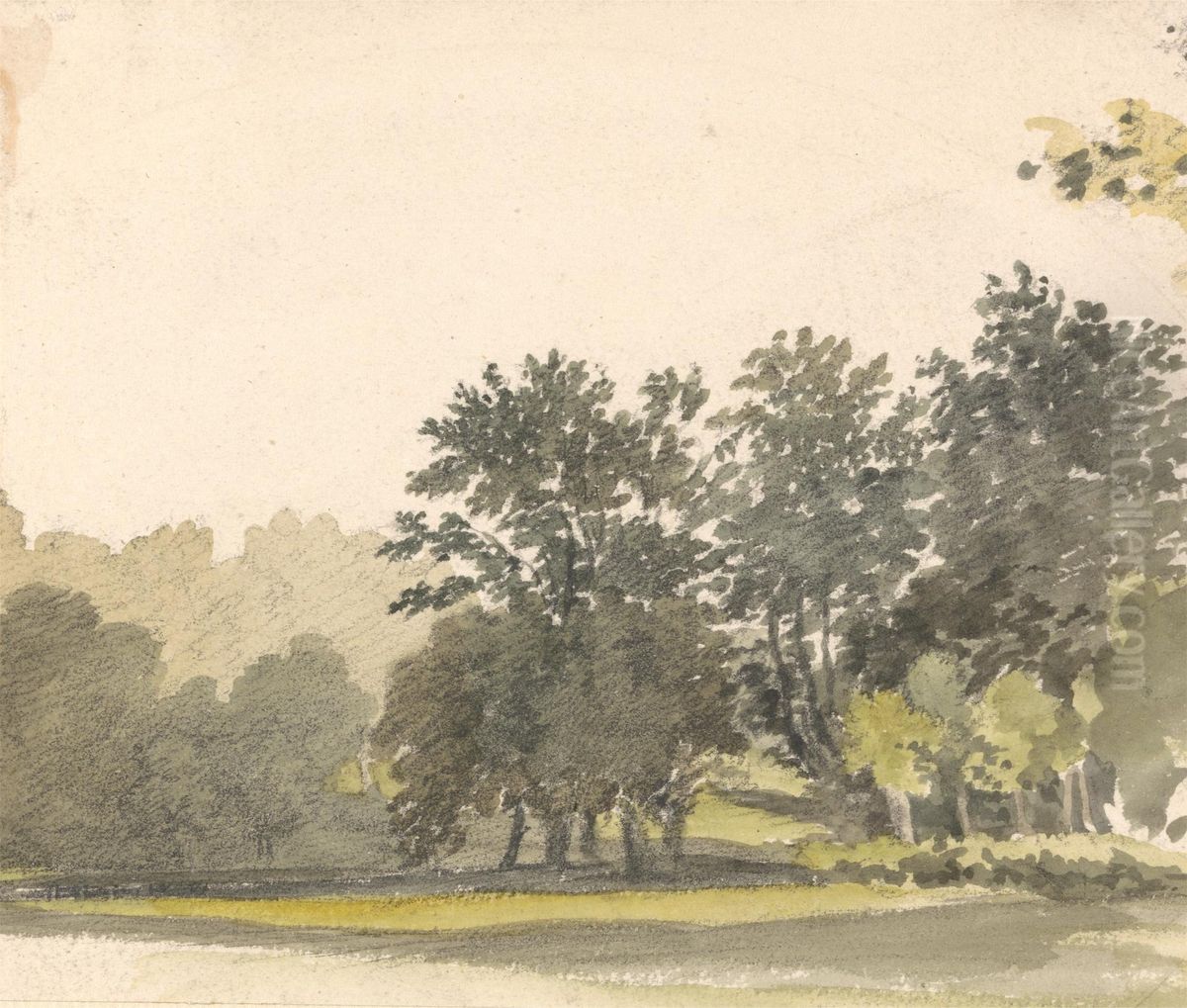 Landscape with Trees Oil Painting by Robert Hills