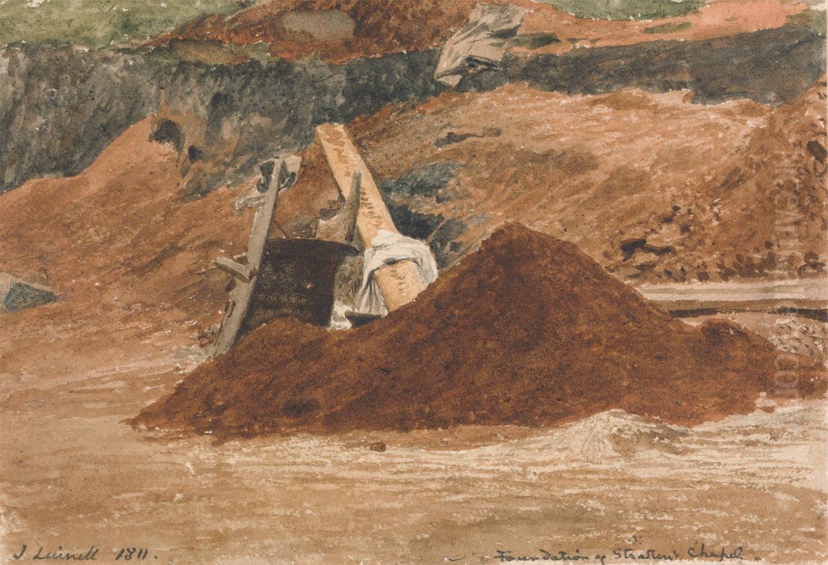 Foundation of Stratten's Chapel Oil Painting by John Linnell