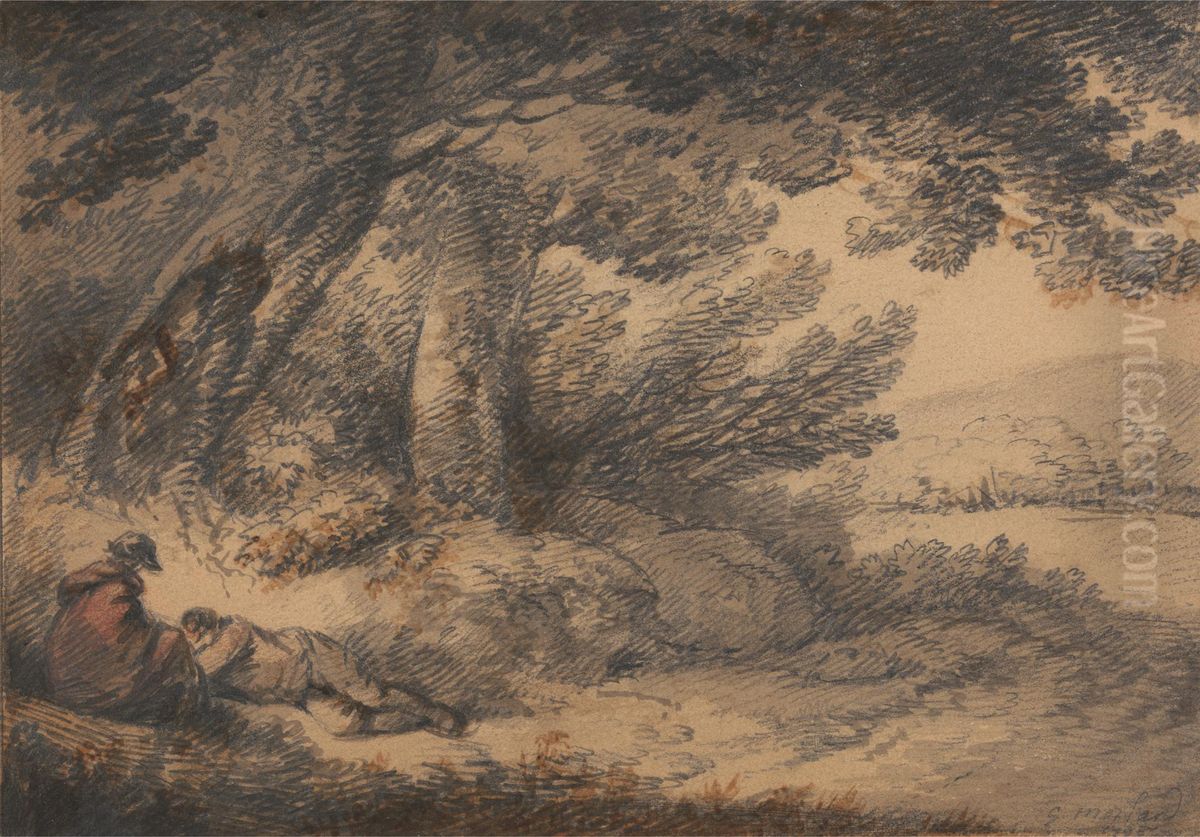 Peasants Resting Oil Painting by George Morland