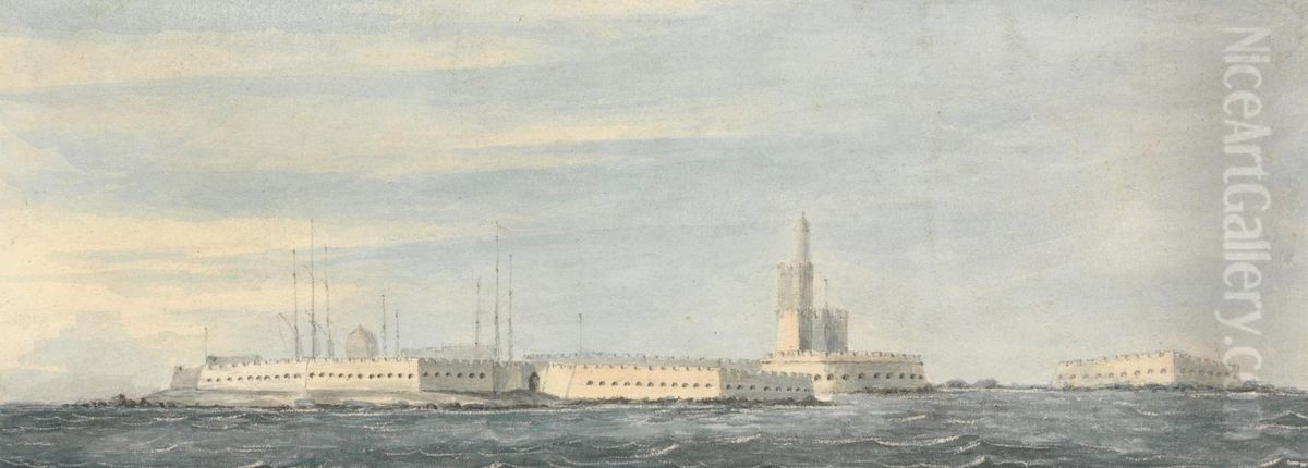 Mole Head, Algiers Oil Painting by Nicholas Pocock