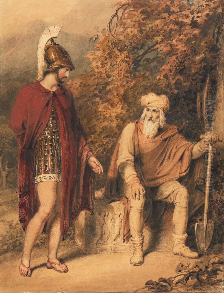 Alcibiades and Timon Oil Painting by Richard Westall
