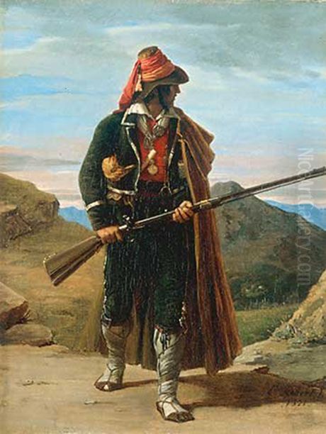 Brigand de la campagne Romaine Oil Painting by Leopold Robert