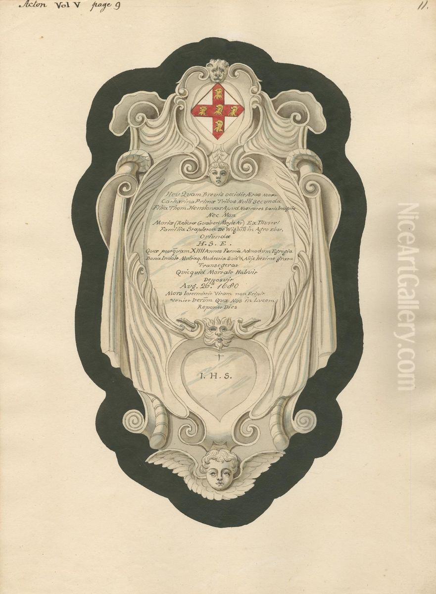 Memorial to H.S.E. from Acton Church Oil Painting by Daniel Lysons