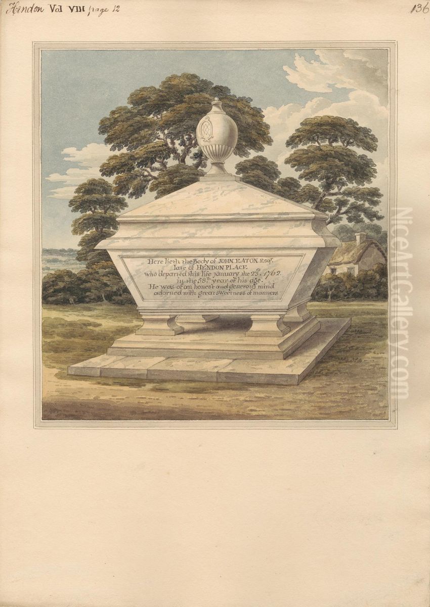 Tomb of John Eaton from Hendon Church Oil Painting by Daniel Lysons