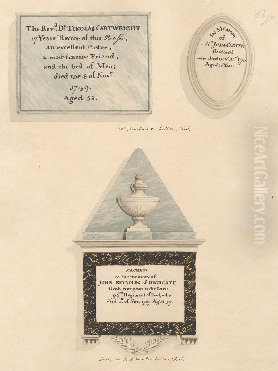 Memorial to Thomas Cartwright, John Carter and John Reynolds Oil Painting by Daniel Lysons