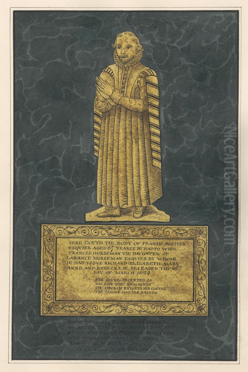 Brass Plate for Francis Awister and Richard Awister Oil Painting by Daniel Lysons