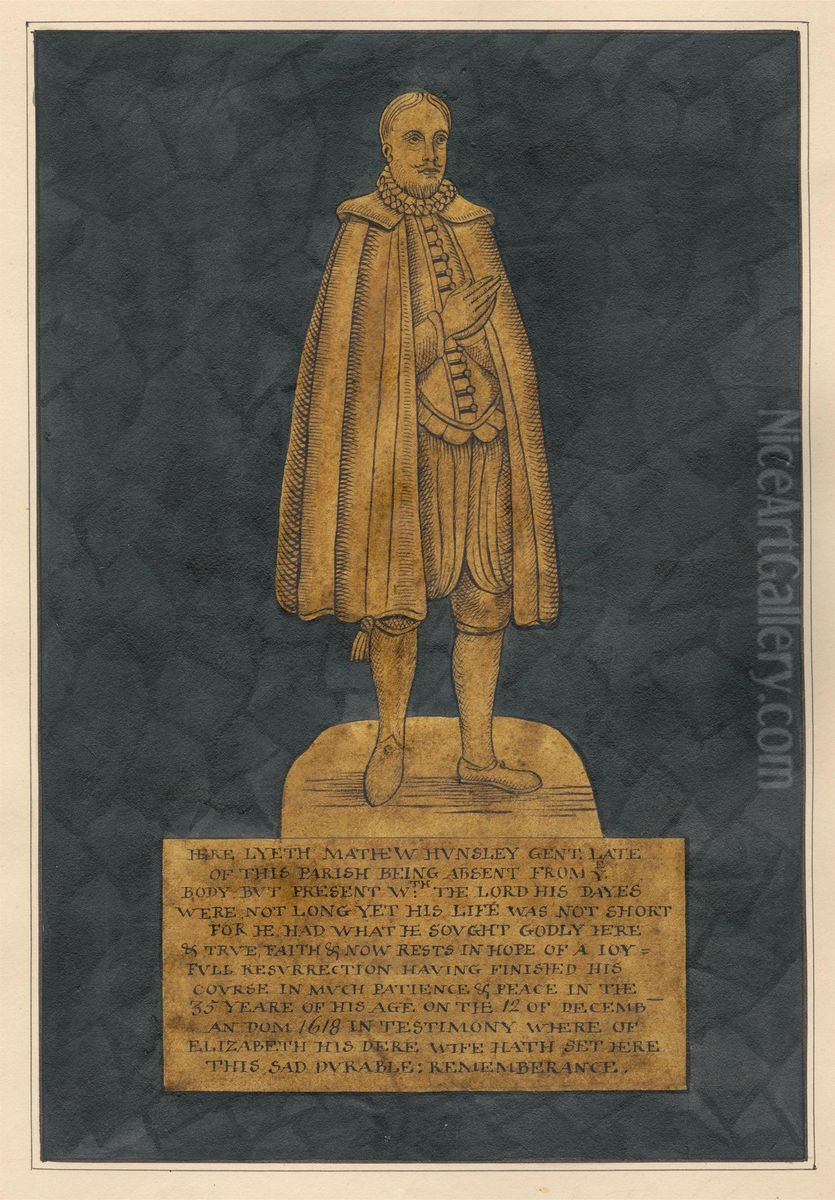 Brass Plate for Mathew Hunsley Oil Painting by Daniel Lysons