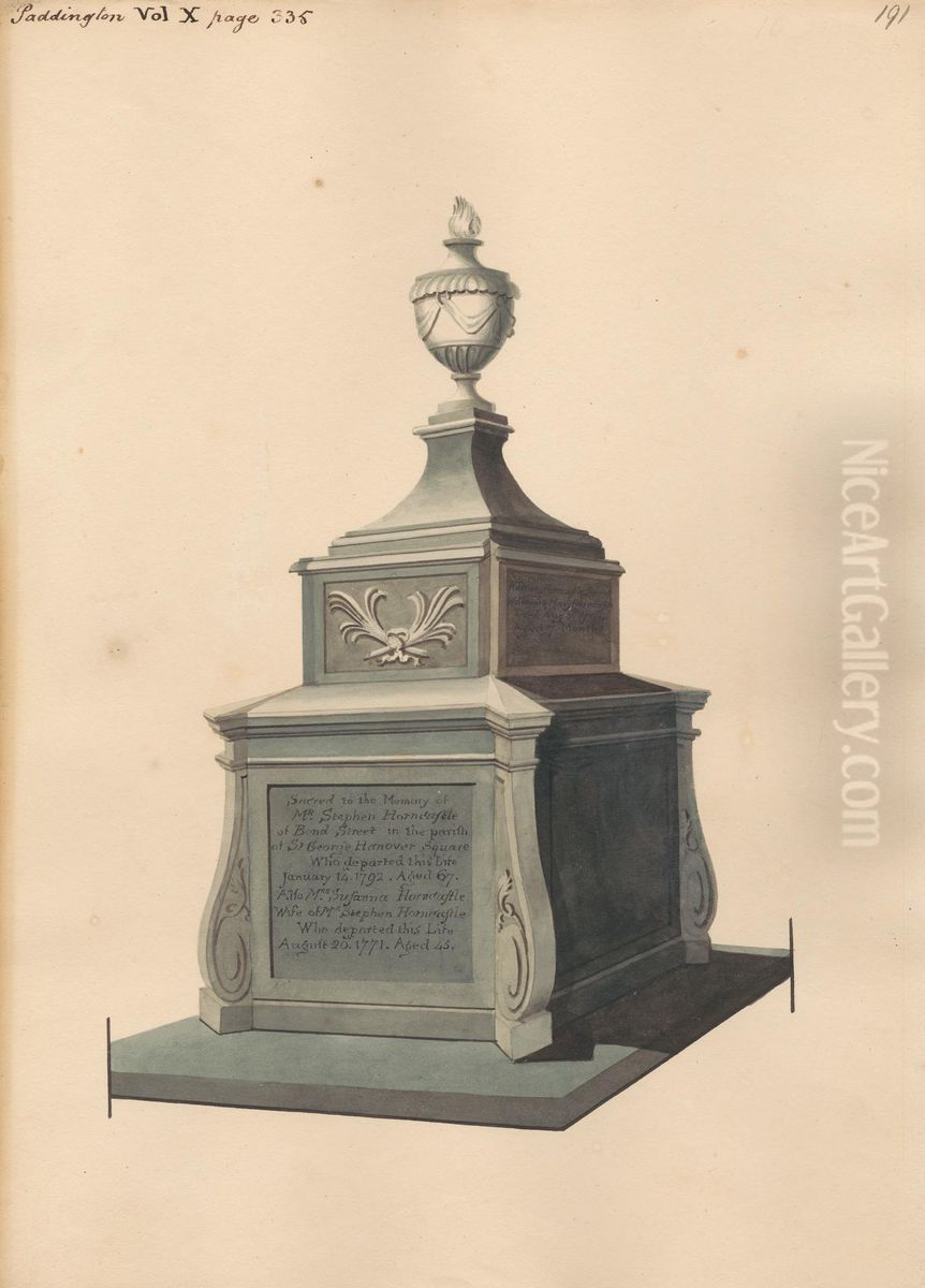 Tomb of Mr. Stephen Horncastle, his Wife Susanna and William Horncastle from Paddington Church Oil Painting by Daniel Lysons