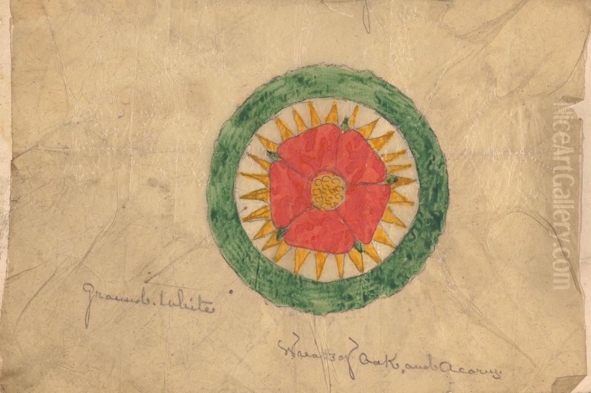 Design for a Wreath of Oak and Acorn, possibly related to Designs for the Speaker's Chair Oil Painting by Augustus Pugin