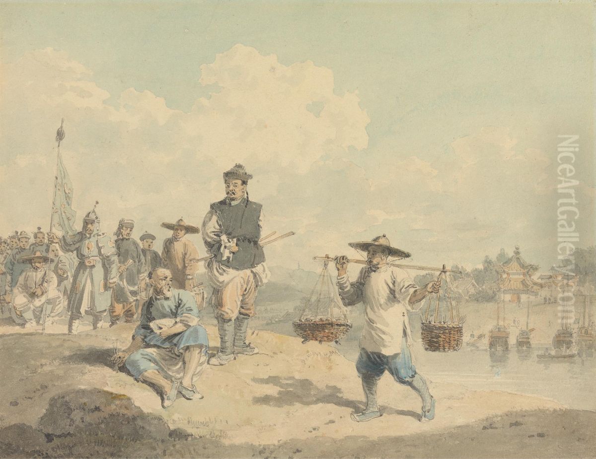 View in the Province of Kiang-nan, China, Taken from Nature Oil Painting by William Alexander