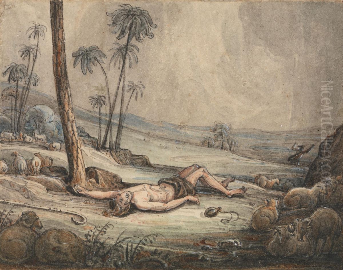 Cain and Abel Oil Painting by John Martin