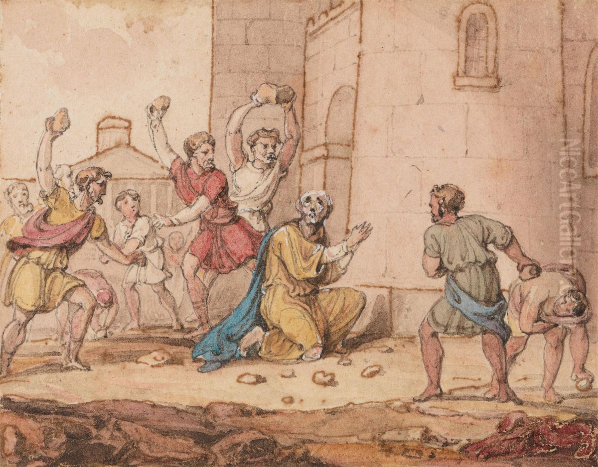 The Stoning of Saint Stephen Oil Painting by John Martin