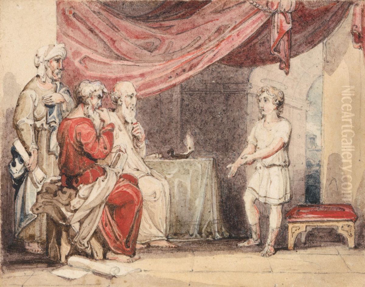 Christ Preaching to the Elders in the Temple Oil Painting by John Martin