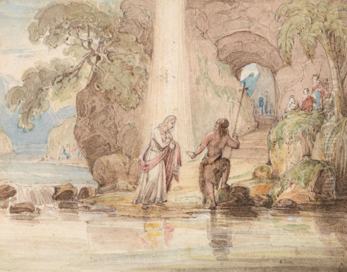 The Baptism of Christ Oil Painting by John Martin