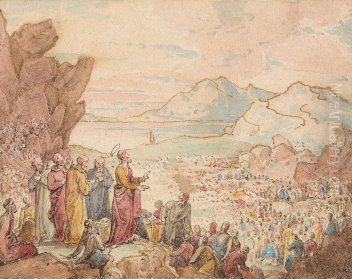 Feeding the Five Thousand Oil Painting by John Martin