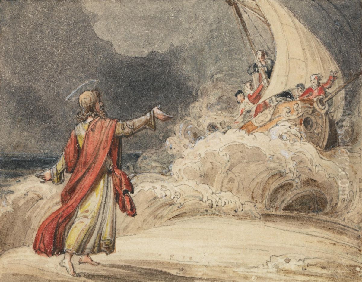 Christ Stilling the Tempest Oil Painting by John Martin