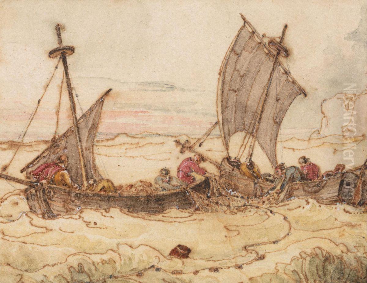 The Miraculous Draught of Fishes Oil Painting by John Martin